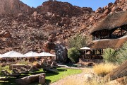 Pool area and restaurant