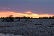 Okaukuejo waterhole at sunset