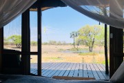 View from the bed and yes we had AC in our tent