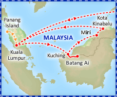 Borneo Adventure itinerary map