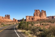 Driving into Arches National Park