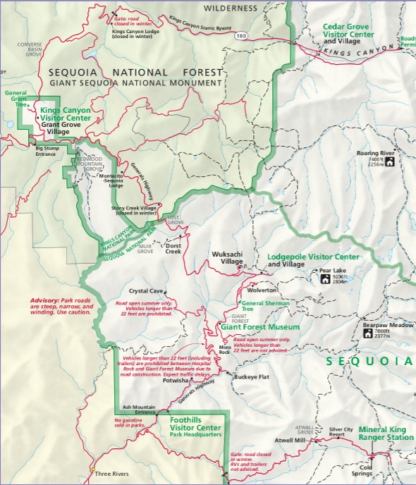 Kings Canyon Detailed Map