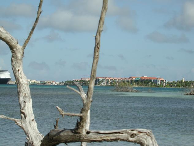 DSCN6738.JPG - on private beach island, looking back toward resort